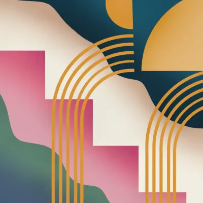 Retro Geometric Arches, wall art by Little Dean