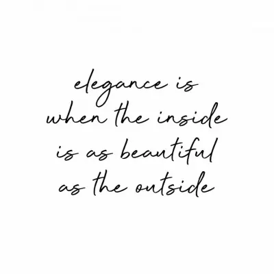 Elegance Is Beauty Quote, wall art by Orara Studio