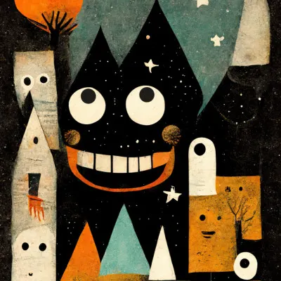 Whimsical Nightscape, wall art by Treechild