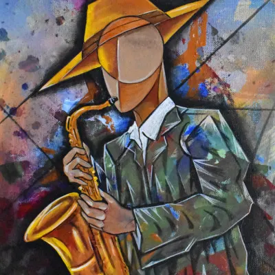 Vibrant Jazz Man, wall art by Ricardo Maya