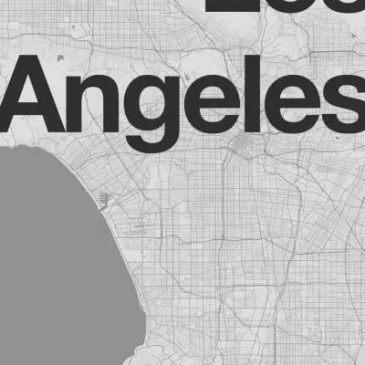 Los Angeles California Map, wall art by Florent Bodart
