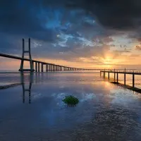 Long Bridge Sunset Reflections, wall art by Carlos Resende