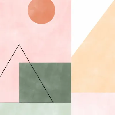 Soft Geometric Landscape, wall art by Elena Ristova