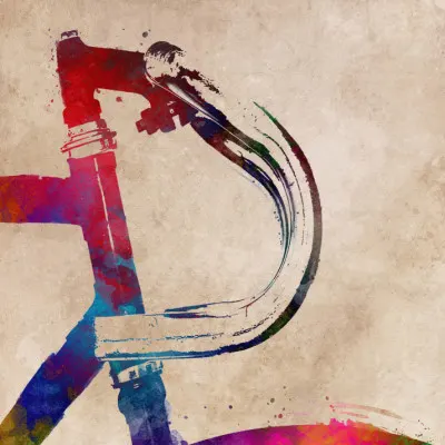 Vibrant Watercolor Bicycle, wall art by Justyna Jaszke
