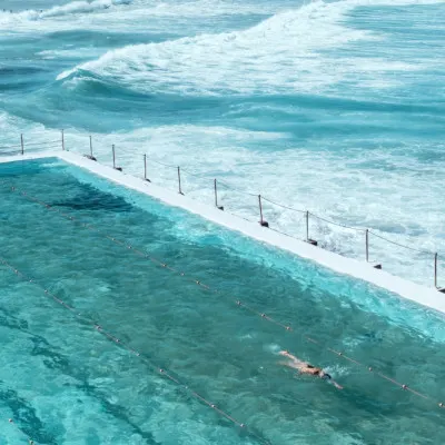 Ocean Pool Swimmer, wall art by ByeEye
