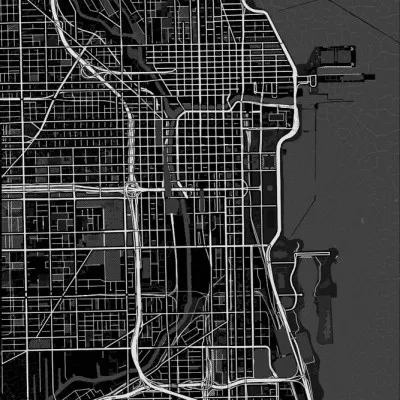 Minimalist Chicago City Map, wall art by StudioSix