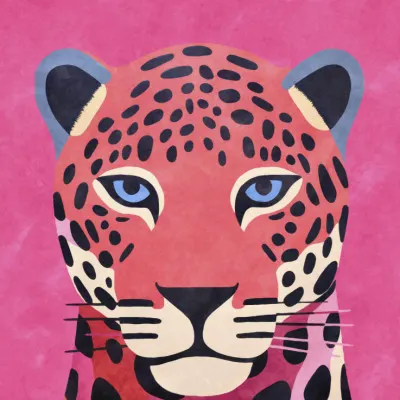 Vibrant Pink Leopard, wall art by Andrea Haase