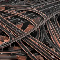 Intricate Urban Interchange, wall art by Klaus Tesching