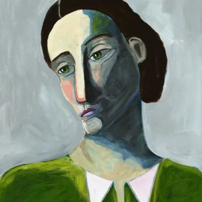 Pensive Woman Portrait, wall art by Sharyn Bursic