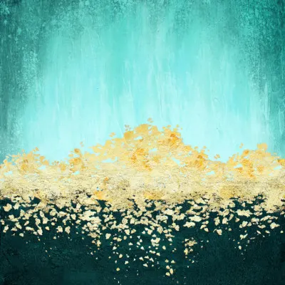 Golden Sea Glimmer, wall art by Alyson Storms