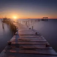 Golden Pier Sunset, wall art by Iván Ferrero