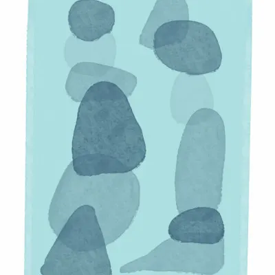 Serene Blue Shapes, wall art by Sharyn Bursic