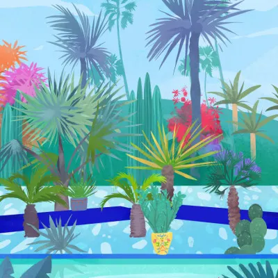 Moroccan Garden, wall art by Petra Lizde