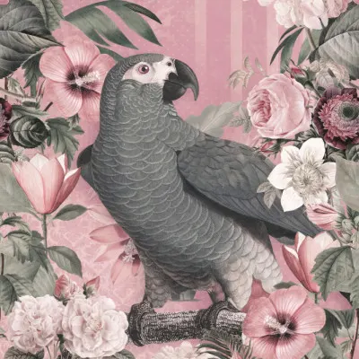 Elegant Parrot Blooms, wall art by Andrea Haase