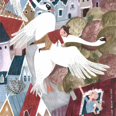 The magical wild geese, wall art by Caroline Bonne Müller