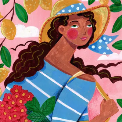 Portrait woman in Amalfi coast Italy, wall art by Caroline Bonne Müller