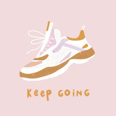 Pink Keep Going Sneaker, wall art by Aislinn Simmonds