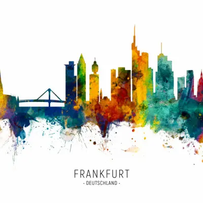 Vibrant Frankfurt Skyline, wall art by Michael Tompsett