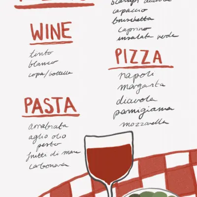Italian Cuisine Delight, wall art by Athene Fritsch