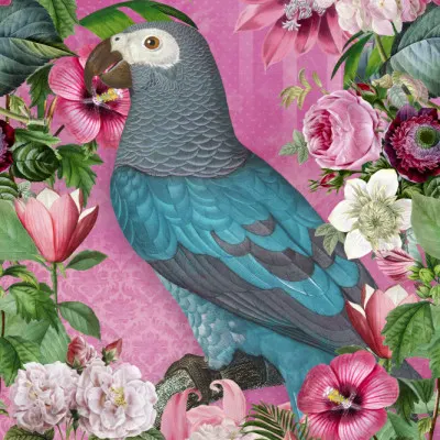 Exotic Parrot Pink Flowers, wall art by Andrea Haase
