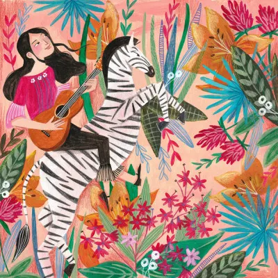Zebra in the jungle, wall art by Caroline Bonne Müller