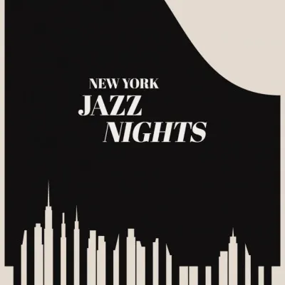 Jazz Nights Nyc   Black, wall art by Kubistika