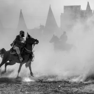 Galloping Through Dust, wall art by Fatemeh Amanatpour(NaziAmpi)