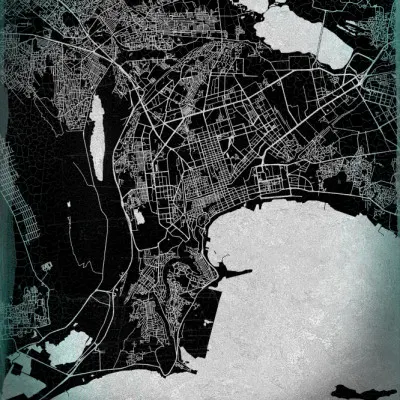Baku Urban Map, wall art by StudioSix