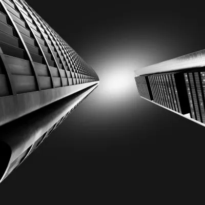Upward City Gaze, wall art by Sergio Cameno