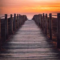 Golden Sunset Boardwalk Path, wall art by Abilio Oliveira
