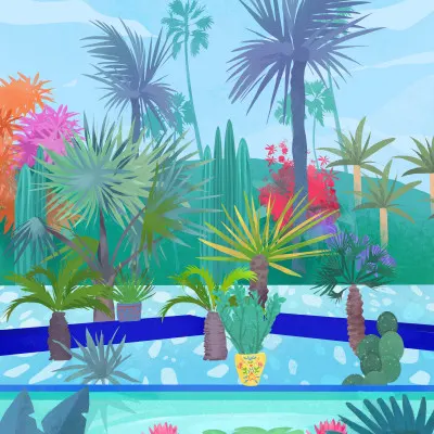 Moroccan Garden, wall art by Petra Lizde