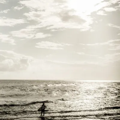 Surfer's Dawn Peace, wall art by Shot by Clint