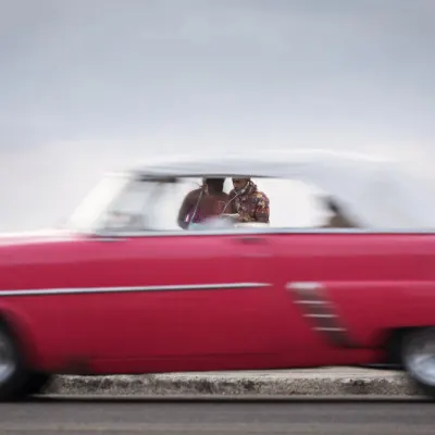 Classic Car Couple Drive, wall art by Dan Mirica