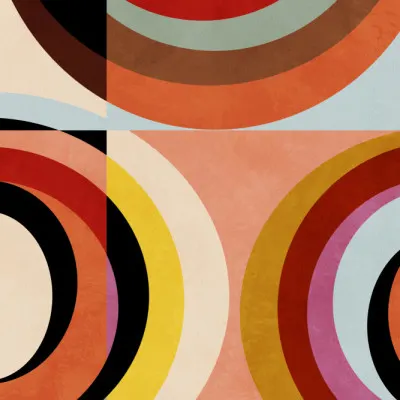 Warm Colors Bauhaus Geometry3, wall art by Ana Rut Bre