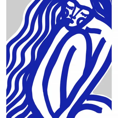 Blue Contours, wall art by Treechild