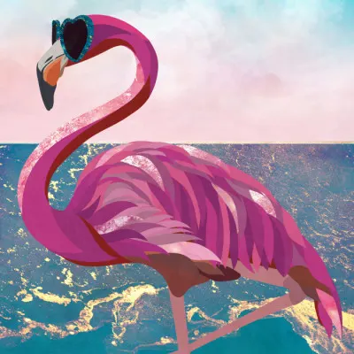 Cool Pink Flamingo, wall art by Sarah Manovski