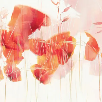 Modern poppies, wall art by Nel Talen