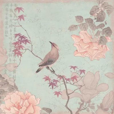 Serene Asian Bird Art, wall art by Andrea Haase