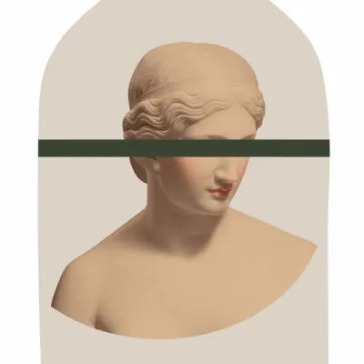 Classical Bust Green Bar, wall art by Talitha McQueen