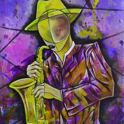 Abstract Jazz Saxophonist, wall art by Ricardo Maya