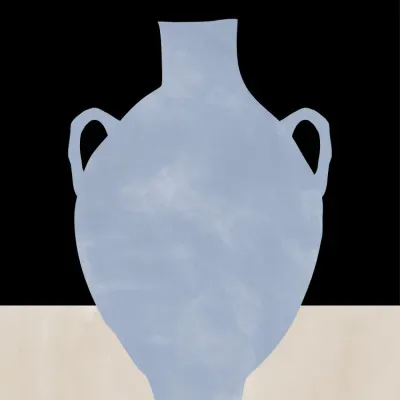 Blue Minimalist Vase, wall art by Elena Ristova