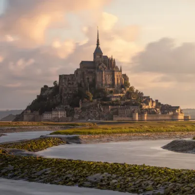 Mont Saint Michel Golden Hour, wall art by Nicholas