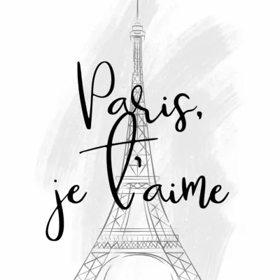 Paris Je T'aime Eiffel, wall art by Martina