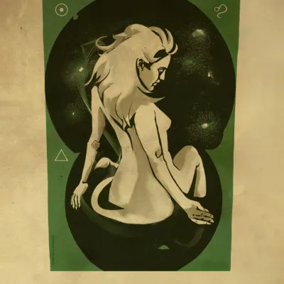 Celestial Leo Lioness, wall art by Dion Gem