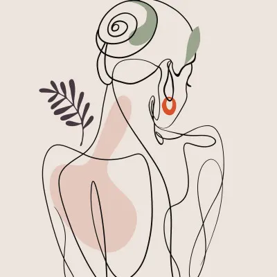 Serene Line Embrace, wall art by Emel Tunaboylu