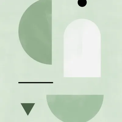 Sage Geometric Forms, wall art by Elena Ristova