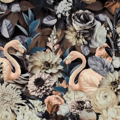 Blush Flamingo Botanical, wall art by Andrea Haase