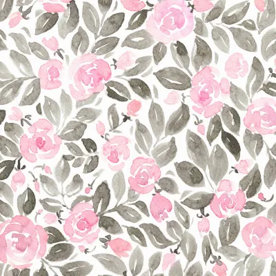 Pink Watercolor Roses, wall art by Rosana Laiz Blursbyai