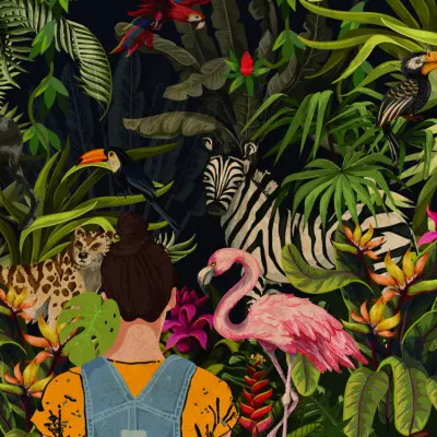 Jungle Animal Discovery, wall art by WallChart Art Studio