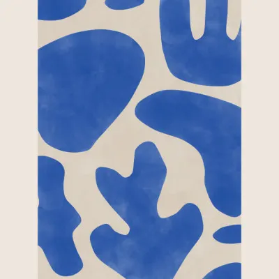 Calm Abstract Blue Shapes, wall art by Elena Ristova